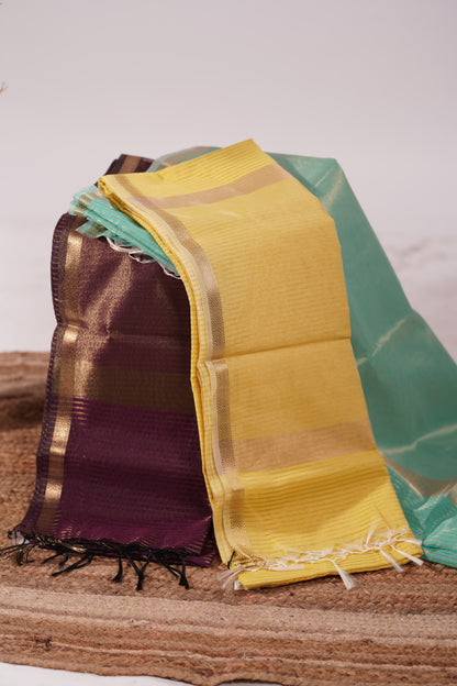 Zari Lining Maheshwari Cotton Saree