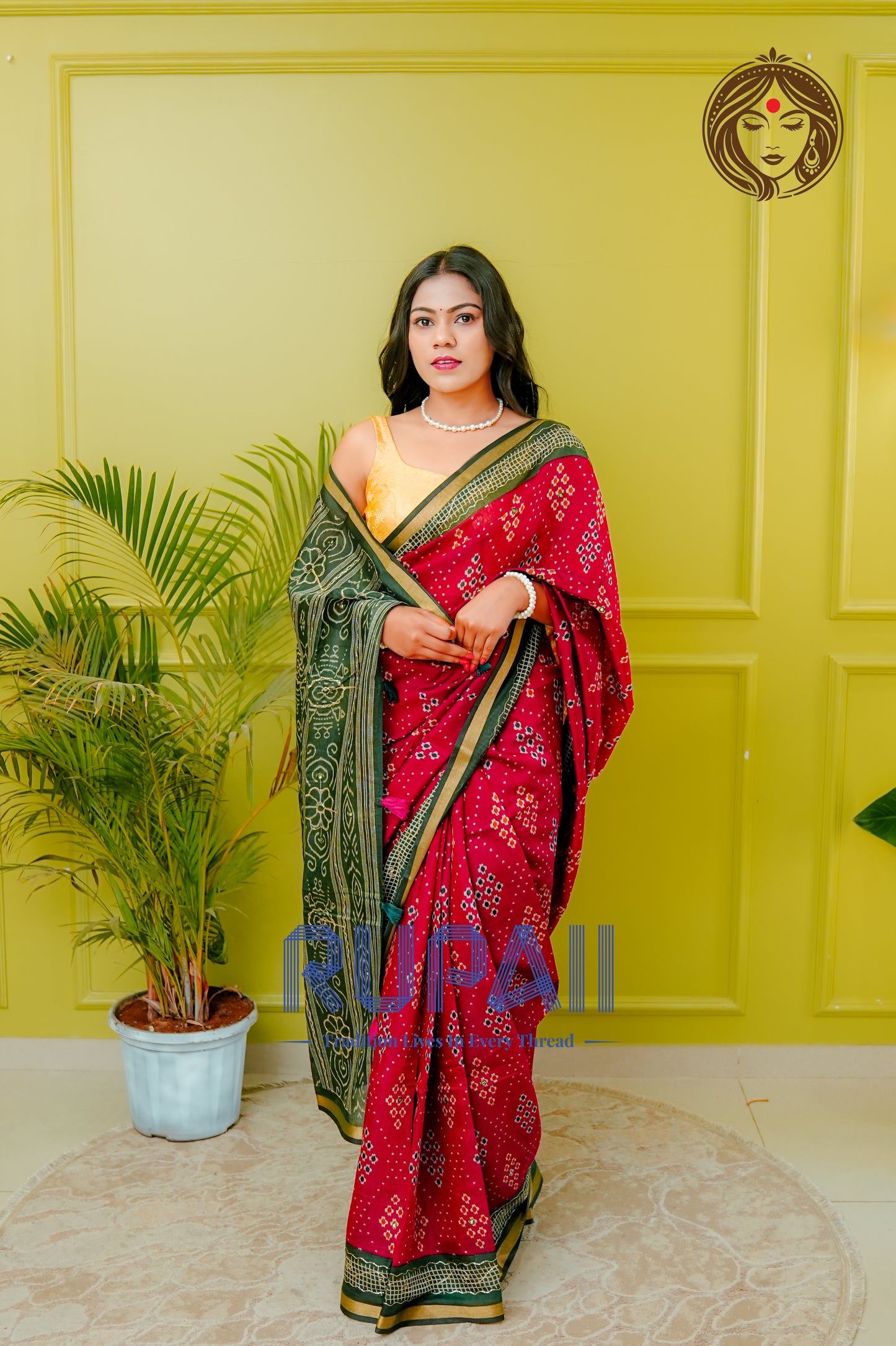 Soft Cotton Silk Blend with printed detailing