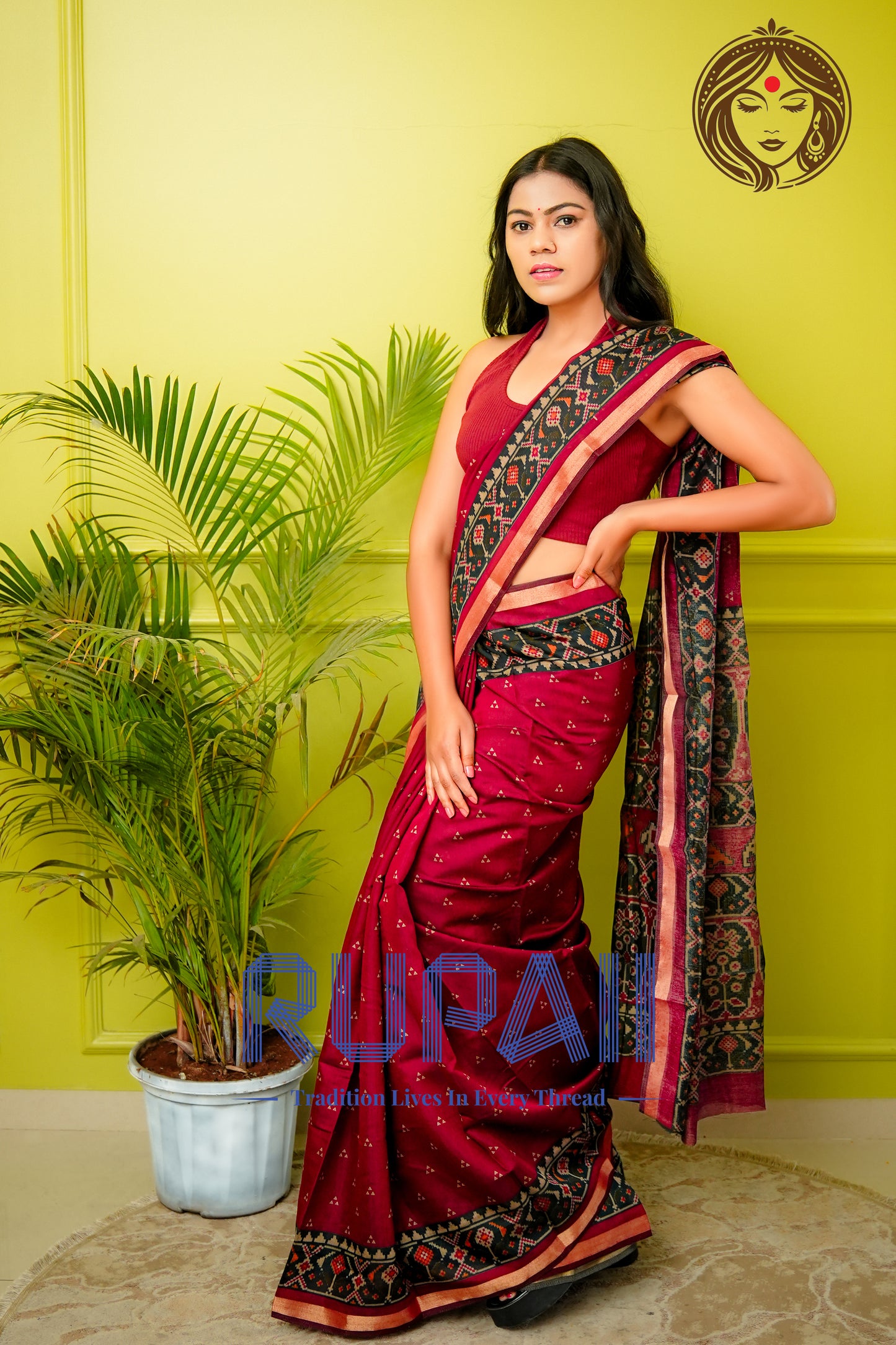 Wine Majesty Patola Print Saree